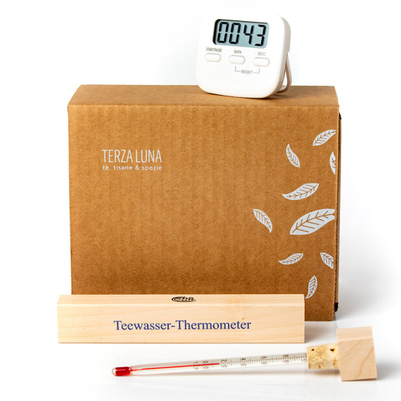 Caja de té nerd con termómetro y temporizador
