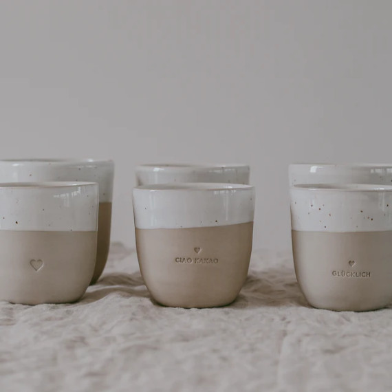 Tee- und Kaffeetassen aus Terrakotta -Pure Joy-